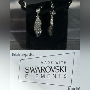 Swarovski Crystals Silver Drop Earrings NWOT